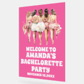 フロステッド熱ピンクのアクリルバチェロレッテウェルカムサイン アクリルサイン (傾斜)