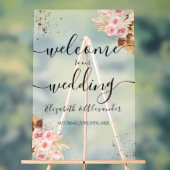 フロステッド結婚アクリルの歓迎サイン | Boho アクリルサイン (ニュートラル)