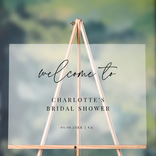 フロステッド結婚スクリプトのブライダルシャワーへようこそ アクリルサイン (ニュートラル)