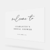 フロステッド結婚スクリプトのブライダルシャワーへようこそ アクリルサイン (傾斜)