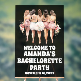 フロステッド黒アクリルバチェロレッテウェルカムサイン アクリルサイン