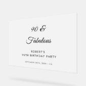 フロステッド90と素晴らしい誕生日パーティーへようこそ アクリルサイン (傾斜)