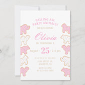 フロステッド アニマル クッキー スプリンクル インスタント ダウンロード 招待状 (正面)