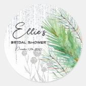 フロステッド・ウィンター - シルバー - マルチユース・ギフト・ステッカー ラウンドシール (正面)