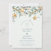 フロステッド・パイン・スター・ガーランド結婚ズ 招待状 (正面)