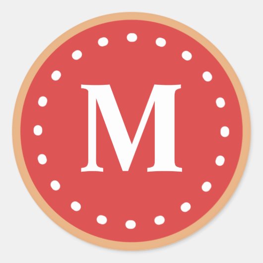 フロステッドCookieモノグラムステッカー ラウンドシール (正面)