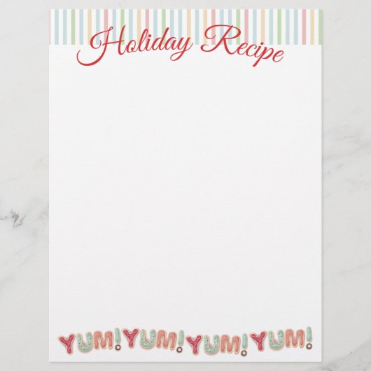 フロストしたクッキーのクリスマスレシピの便箋 (正面)