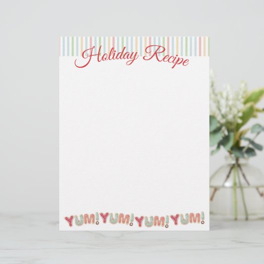 フロストしたクッキーのクリスマスレシピ便箋 (スタンド正面)