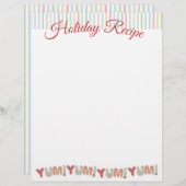 フロストしたクッキーのクリスマスレシピ便箋 (正面/裏面)