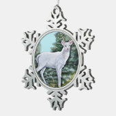 フロストの雄鹿 スノーフレークピューターオーナメント (右)