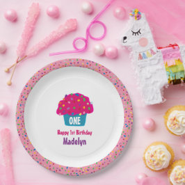 フロストカップケーズレインボースプレッルベーキングデザイン ペーパープレート