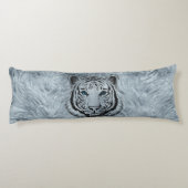 フロストガラスの背景の白いトラ ボディピロー (裏面)