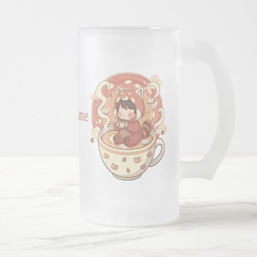 フロストガラス レッドパンダ 温もりの輝き マグカップ (右)