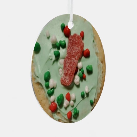フロストクリスマスシュガークッキーキャンディグミー メタルオーナメント (正面右)