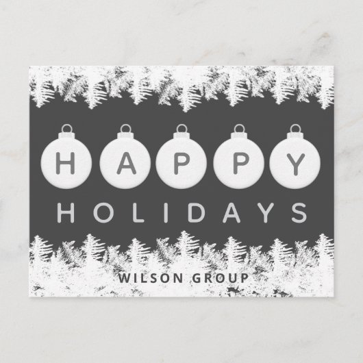 フロストクリスマスボール企業のロゴホリデー シーズンポストカード (正面)