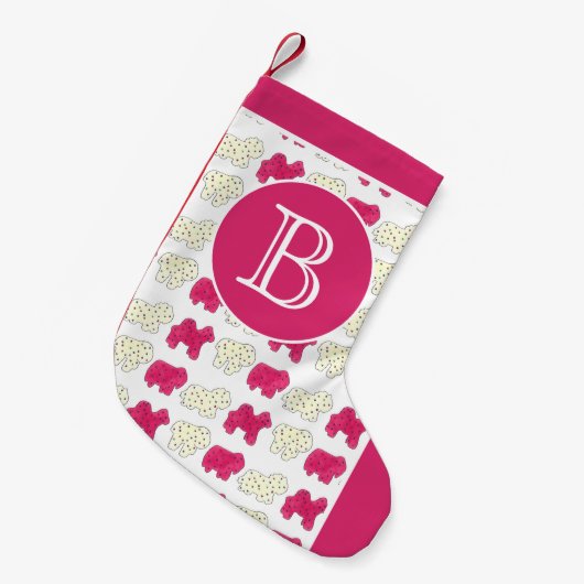 フロストサーカス動物のクッキーのクラッカーが振りかける スモールクリスマスストッキング (正面 (吊り時))