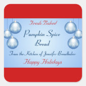 フロストスノーフレーク球根ホリデーフード スクエアシール (正面)