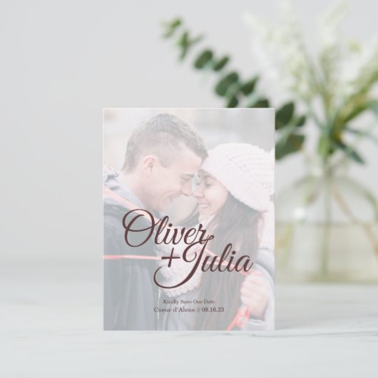 *フロストドグラス* Save The Date カード (スタンド正面)