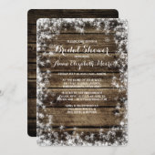 フロストバイトバーンウッドウィン素朴ターブライダルシャワー 招待状 (正面/裏面)