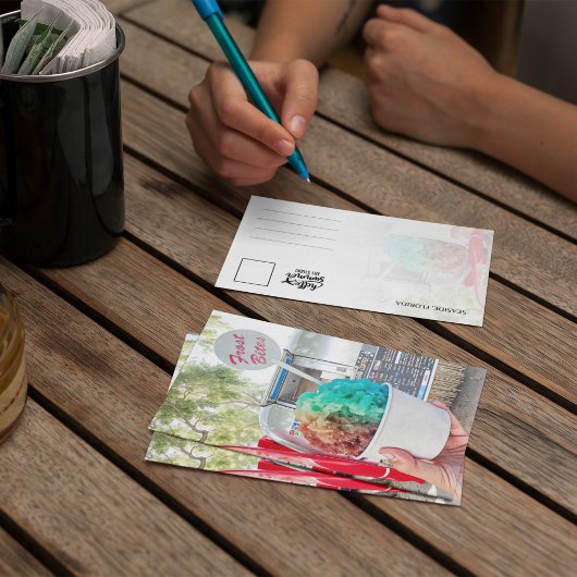 フロストバイト海辺フロリダ30A水色はがき 招待状