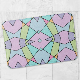 フロストパステルキュートピンクブルー抽象芸術幾何学模様 バスマット