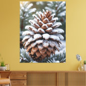 フロストピネコーンウィンターワンダーランド自然 キャンバスプリント (インサイチュ (リビング))