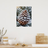 フロストピネコーンウィンターワンダーランド自然 ポスター (キッチン)