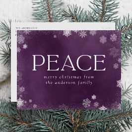 フロストピースパープルウォーターカラーノンフォト シーズンポストカード