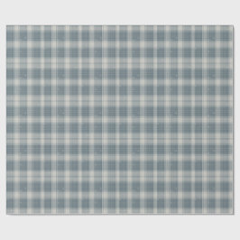 フロストブルーとクリームのスノーフレークチェックの包装紙 ラッピングペーパー