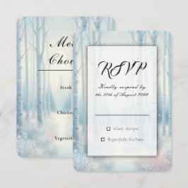 フロストブルー バーチの森の結婚式 出欠カード