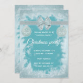 フロストボークリスマスボール企業のクリスマスパーティー 招待状 (正面/裏面)