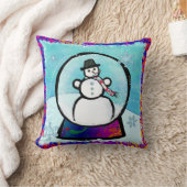 フロストマンスノーグローブフォークアート クッション (ブランケット)