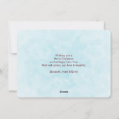 フロストメリークリスマスの黄金のスノーフレークの結晶 シーズンカード (裏面)