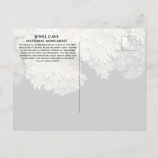 フロストワークで覆われたポップコーン、宝石の洞窟、SD ポストカード (裏面)