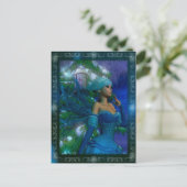 フロスト妖精冬ファンタジーデジタルアートポストカード ポストカード (スタンド正面)