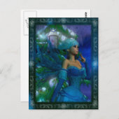 フロスト妖精冬ファンタジーデジタルアートポストカード ポストカード (正面/裏面)