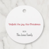 フロスト折り紙クリスマス フェイバータグ (裏面)