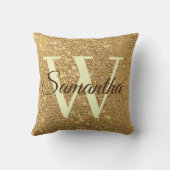 フロスト金ゴールドグリッター モノグラムの クッション (裏面)