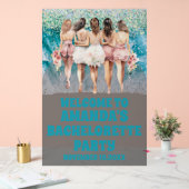 フロスト されたアクリルビーチバチェロレッテウェルカムサイン アクリルサイン (ウェディング)