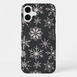 フロスト＆フラワリッシュ・スノーフレーク – ミッドナイト iPhone 16 PLUSケース