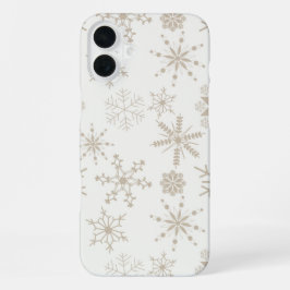 フロスト＆フラワリッシュ・スノーフレーク – リネン iPhone 16 PLUSケース