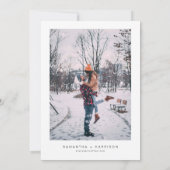 フロスト マウンテン スキー キャビン 雪の冬の結婚式 招待状 (裏面)