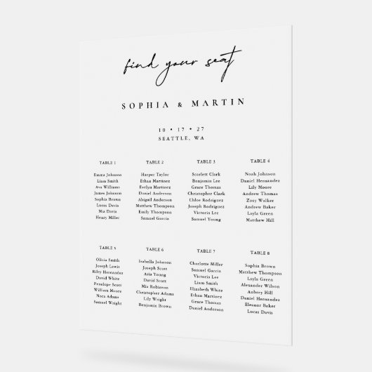 フロスミニマルト結婚アクリル製座席表記号 アクリルサイン (傾斜)