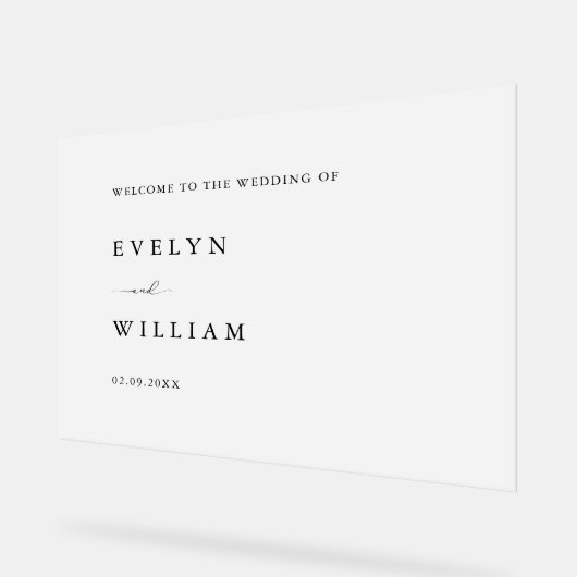 フロスモダントエレガント歓迎結婚の入口 アクリルサイン (傾斜)