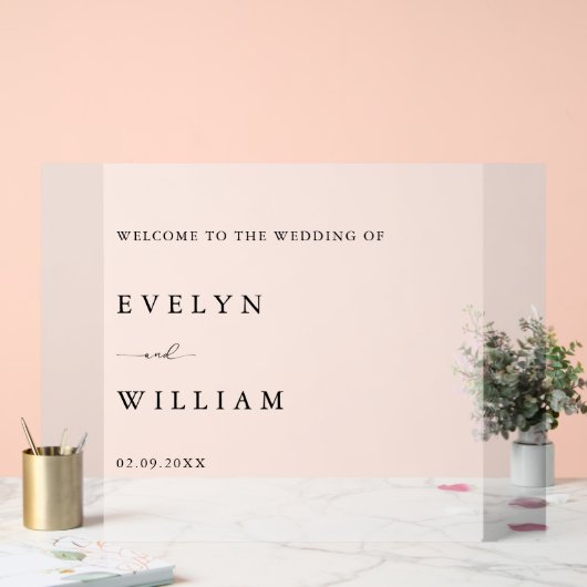 フロスモダントエレガント歓迎結婚の入口 アクリルサイン (ウェディング)