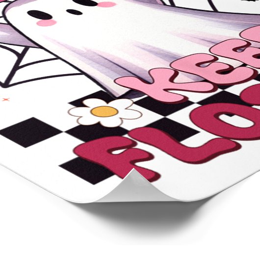 フロス保ス幽霊グルーヴィー歯科衛生用ハロウィー ポスター (角)