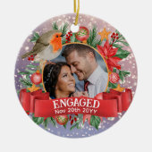 フロス写真ヴィンテージツリーパーソナライズされた飾り セラミックオーナメント (正面)