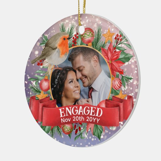 フロス写真ヴィンテージツリーパーソナライズされた飾り セラミックオーナメント (左)