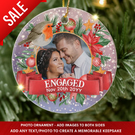 フロス写真ヴィンテージツリーパーソナライズされた飾り セラミックオーナメント