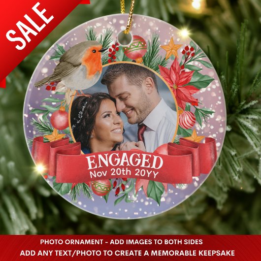 フロス写真ヴィンテージツリーパーソナライズされた飾り セラミックオーナメント